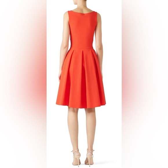 Chiara Boni- Deep Orange Fit-and-Flare Dress. Size US 6 - Picture 4 of 14